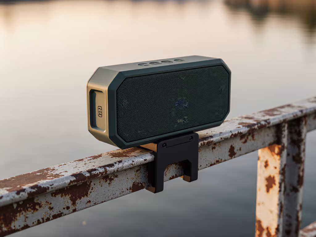 compact_rugged_bluetooth_speaker_on_boat_rail