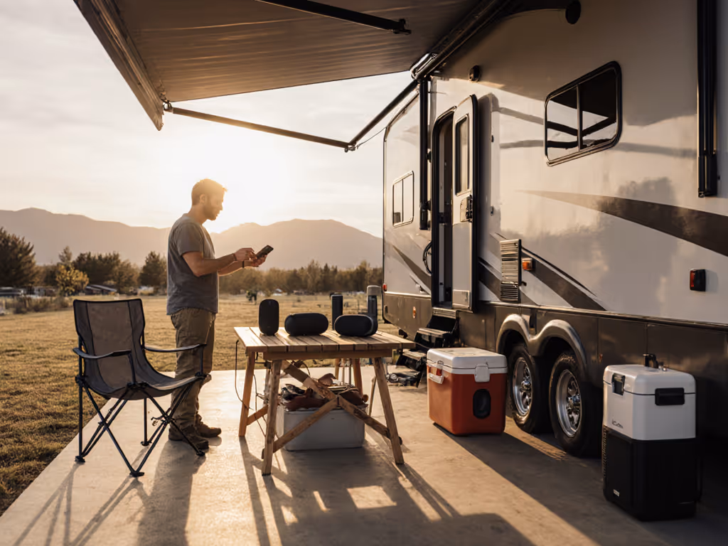 rver_testing_bluetooth_speaker_on_rv_patio