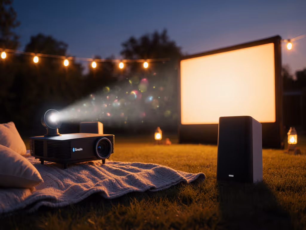 outdoor_backyard_movie_night_with_projector_and_bluetooth_speakers